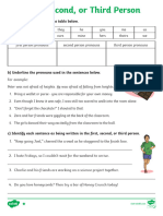 Color Lower Ability First Second and Third Person Point of View Differentiated Worksheets