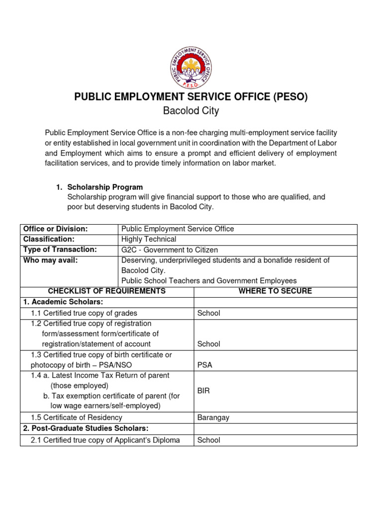 Public Employment Service Office | PDF | Employment | Identity Document