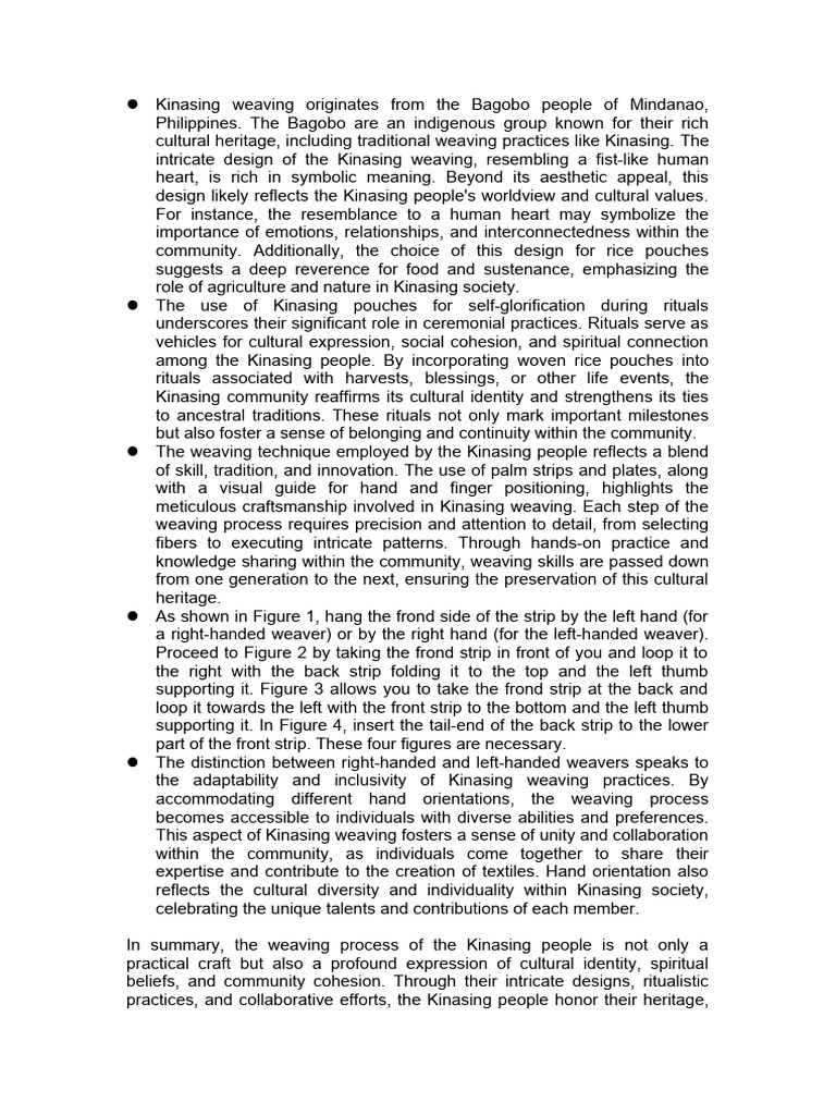 Kinasing Weaving: Cultural Significance and Technique | PDF | Weaving ...