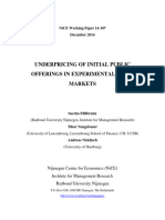 Underpricing of Initial Public Offerings in Experimental Asset Markets