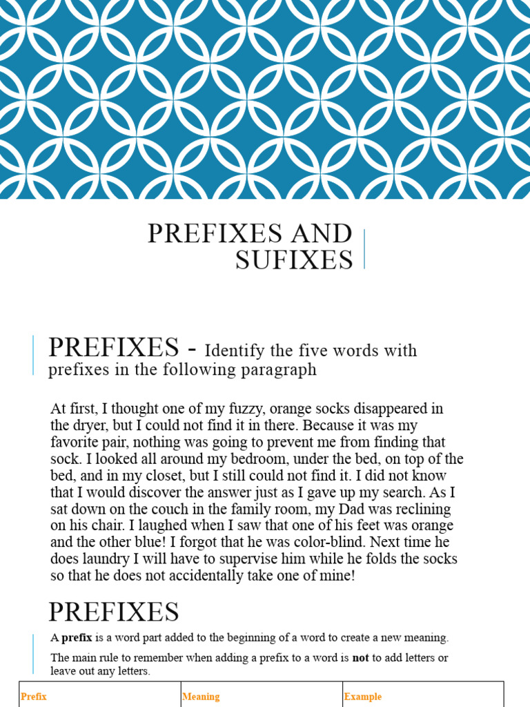Prefixes & Suffixes Guide | PDF | Linguistics | Languages