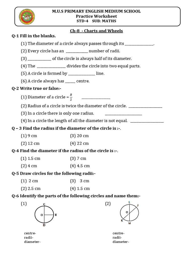 Circle Concepts for Std 4 Maths | PDF | Teaching Methods & Materials