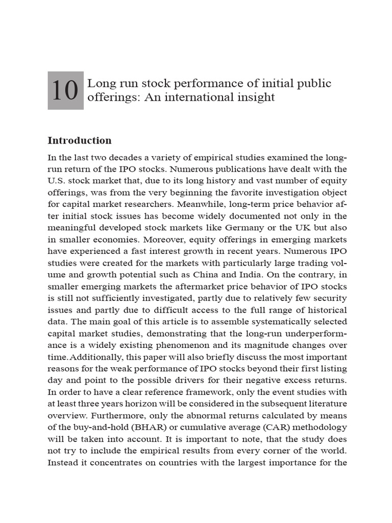 TWE Kamil Zielinski Long Run Stock Performance of Initial Public ...