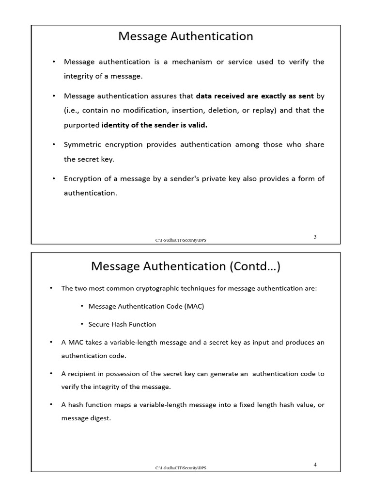 Understanding Message Authentication Techniques | PDF | Internet ...