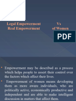 Legal Empowerment Vs Real Empowerment of Women