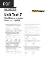 Unit Test 7: (Dual Nature of Matter, Atoms and Nuclei)