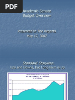 Academic Senate Budget Overview: Presented To The Regents May 17, 2007