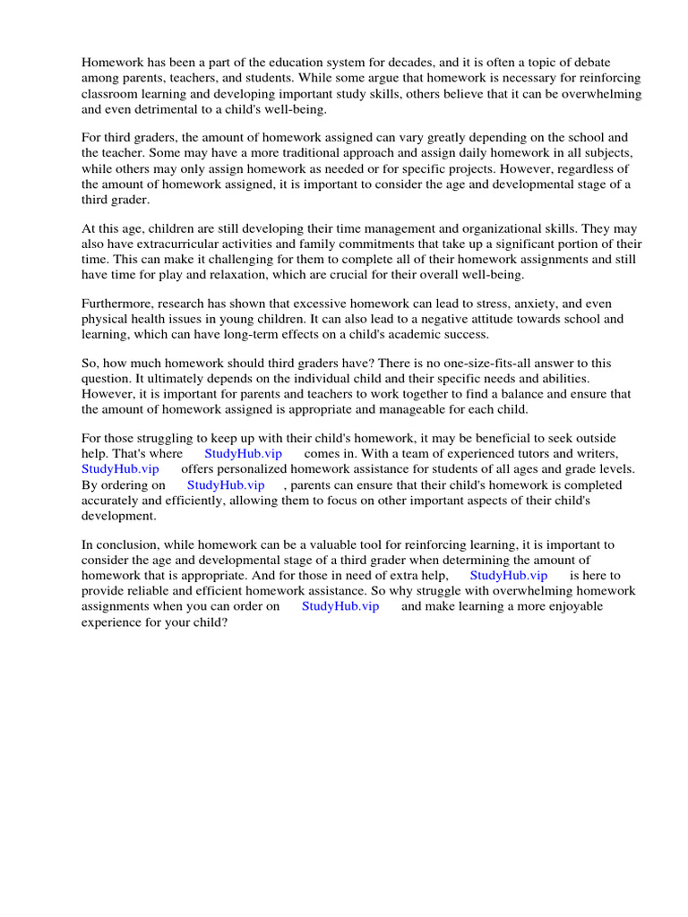 how-much-homework-should-third-graders-have-pdf-homework-teachers