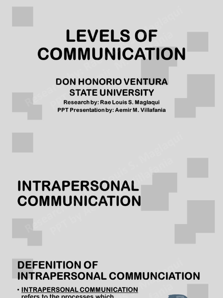 Levels of communication fix pdf