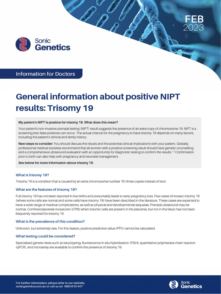 Nipt DR Info t19 - Final - Feb2023 | PDF | Medical Specialties ...