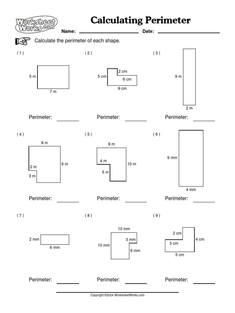 WorksheetWorks Calculating Perimeter | PDF | Elementary Geometry ...