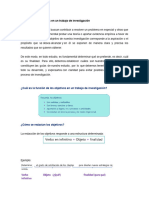 Redacción de objetivos en un trabajo de investigación