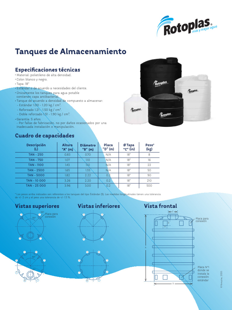 Tanques Industriales Rotoplas: Especificaciones | PDF