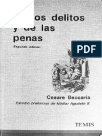 Cesar Beccaria. de Los Delitos y de Las Penas (Estudio Preliminar N.Agudelo) TEMIS
