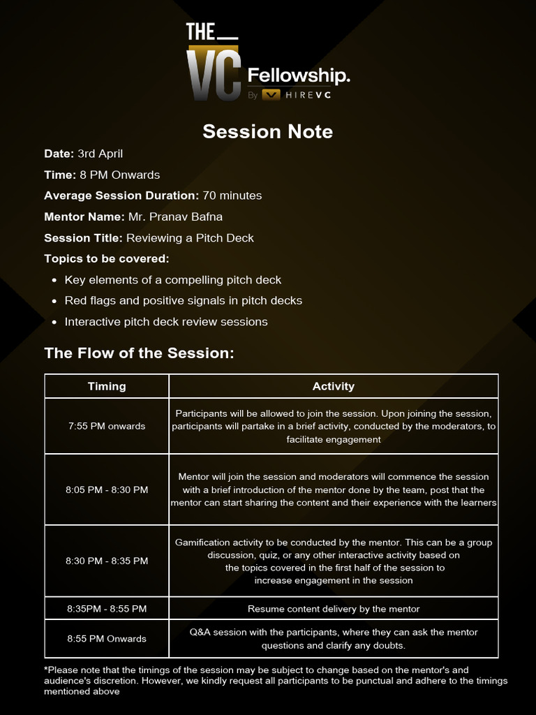 Session Note - Mr. Pranav Bafna | PDF