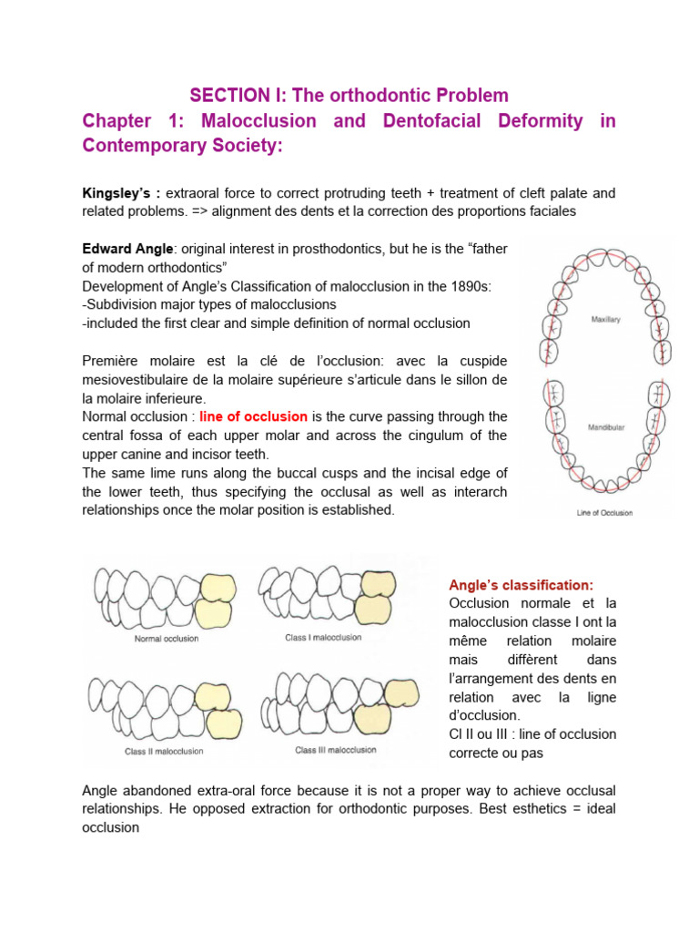 Classification des Classes d'Angle Dentaire | PDF | Orthodontie ...