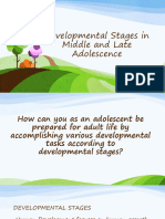 Developmental Stages in Middle and Late Adolescence