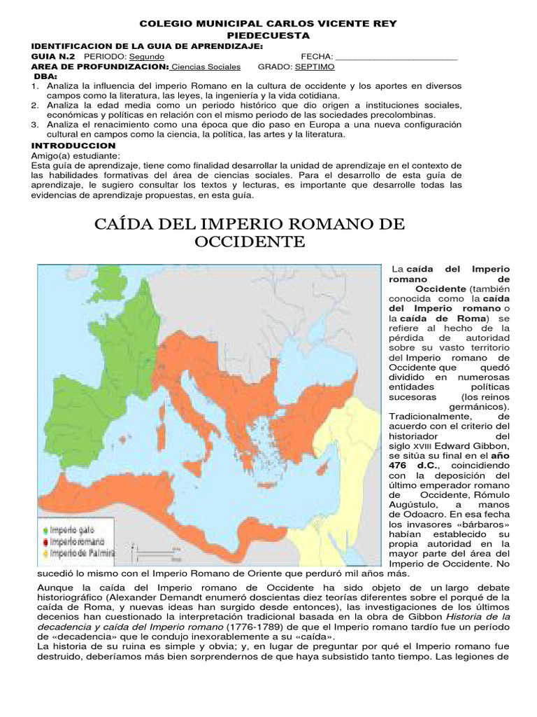 Caída del Imperio Romano de Occidente | PDF | imperio Romano ...