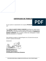 Certificado de Trabajo