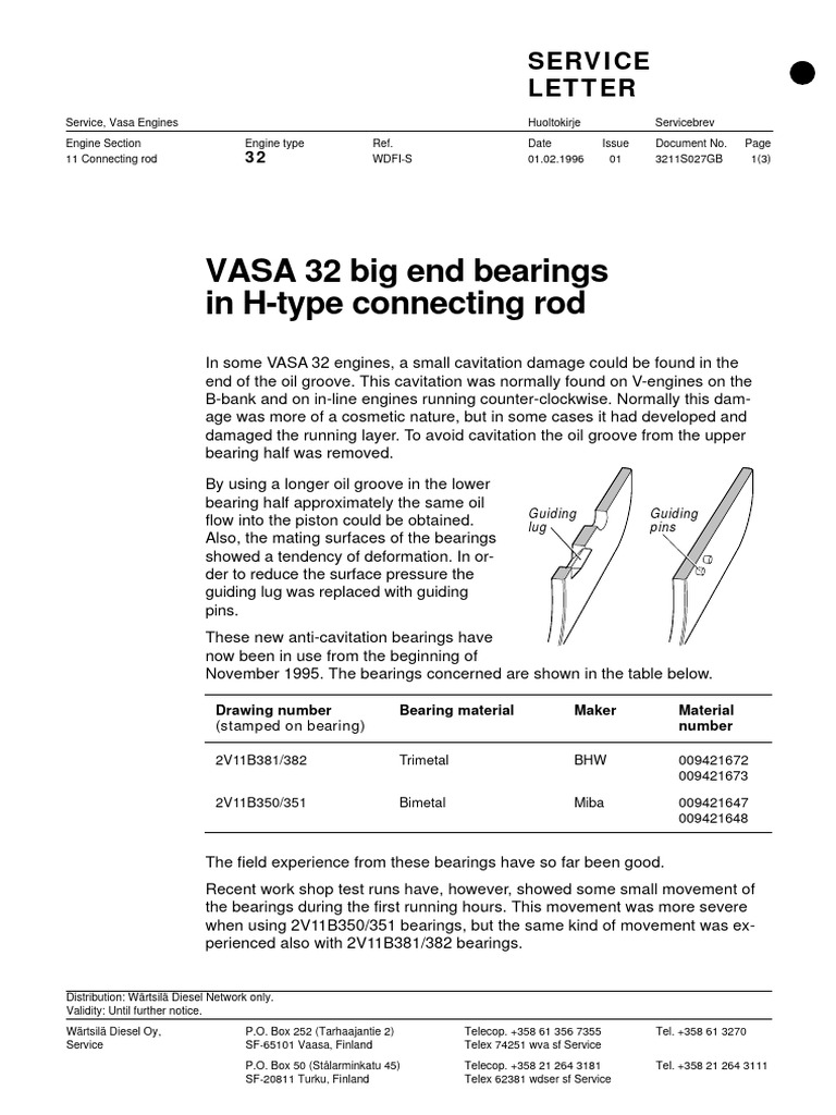 VASA 32 Anti-Cavitation Bearings Update | PDF | Bearing (Mechanical ...