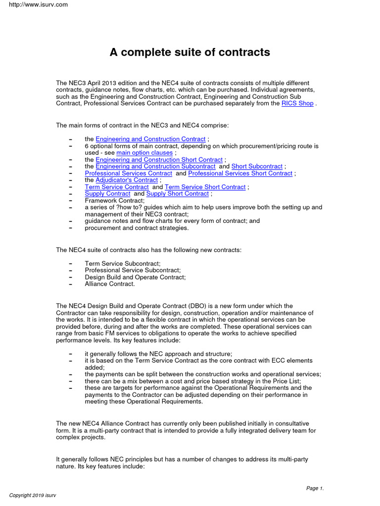 1how To Use NEC3 NEC4 | PDF