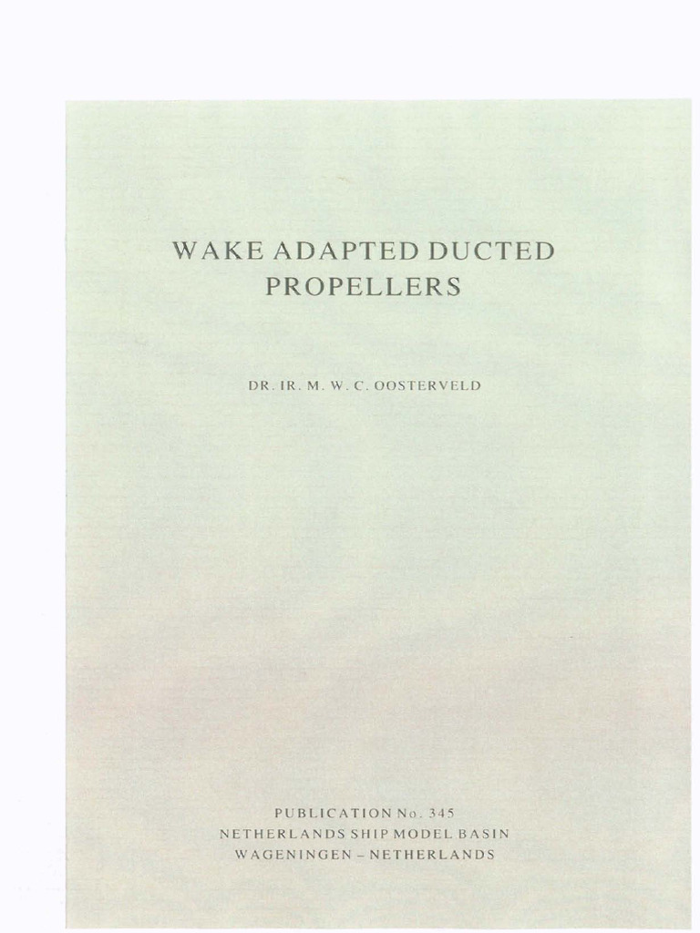 Wake Adapted Ducted Propellers | PDF | Vortices | Propeller