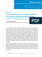 Voces Tras Los Datos. Una Mirada Cualitativa A La Violencia de Género en Adolescentes