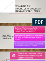 Understanding The Background of The Problem in Writing A Research Paper