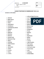 A. Identify The Following BASIC POSITIONS IN CHEERDANCE. Write Your Answers On The Blank