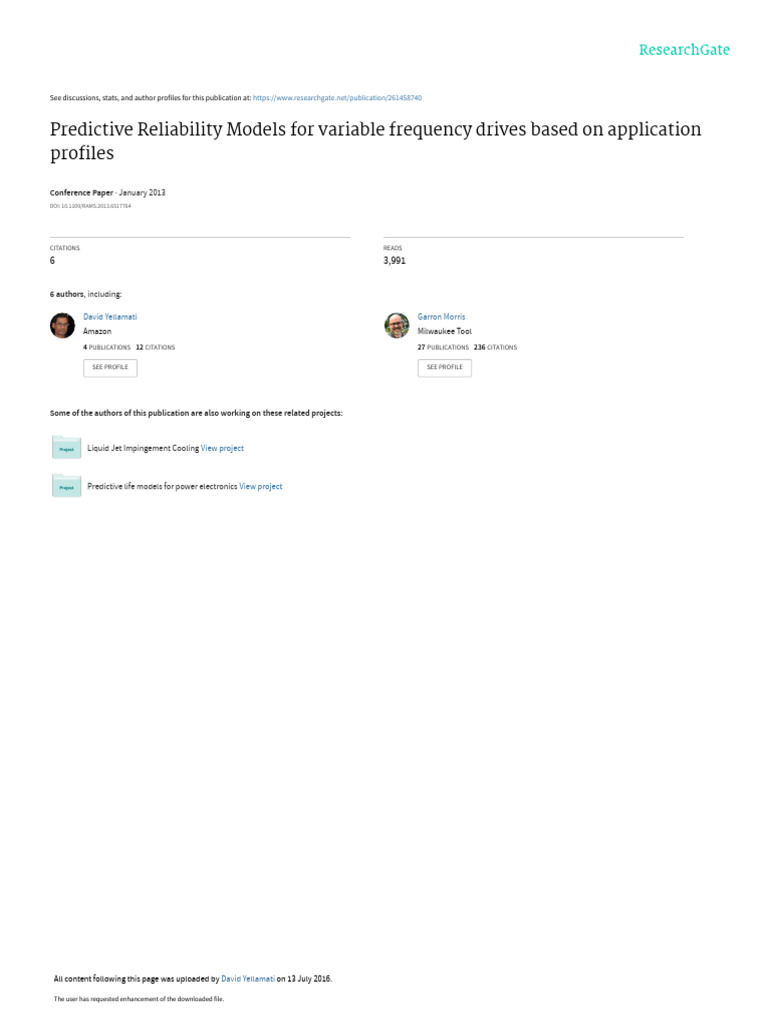 Predictive Reliability Models for VFDs | PDF | Reliability Engineering ...