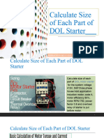 Calculate Size of Each Part of DOL Starter.