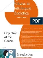 Language Programs and Policies in Multilingual Societies Intro