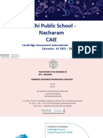 Delhi Public School - Nacharam Caie: Cambridge Assessment International Education AY 2023 - 2024