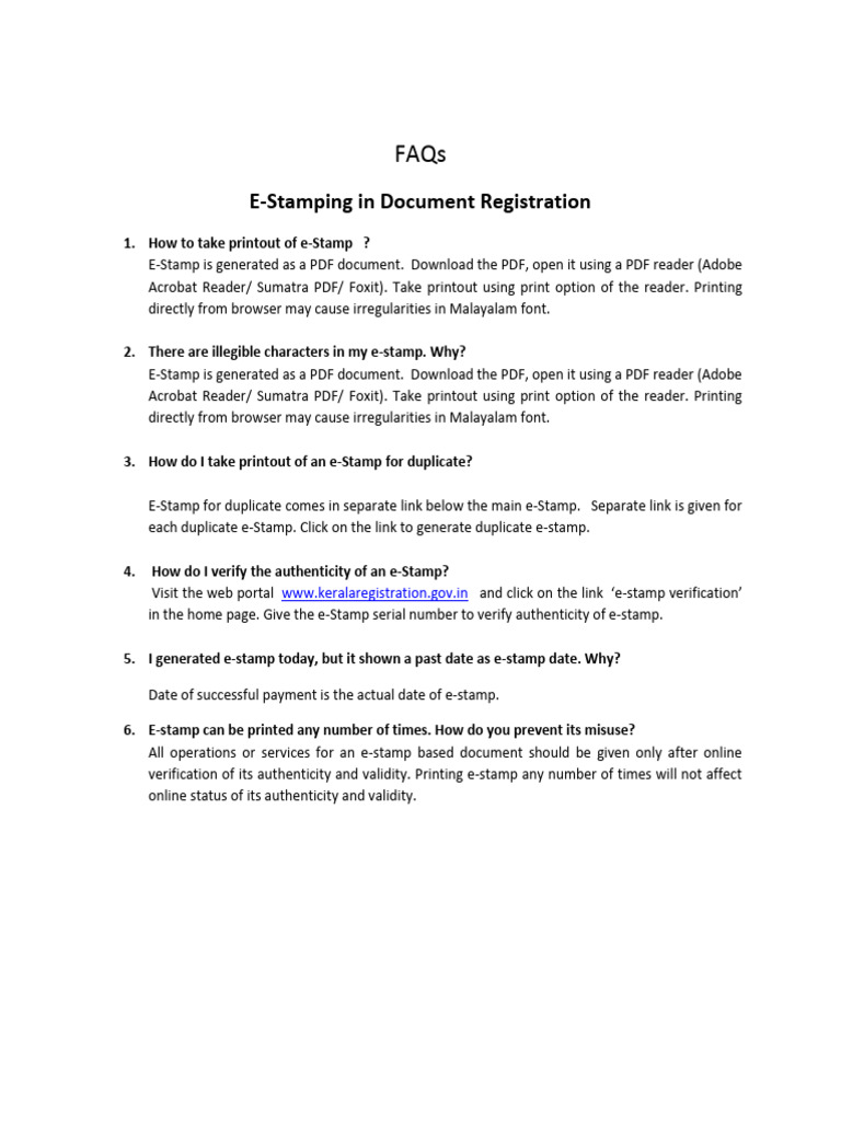 Kerala e Stamp rules PDF