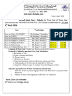 Second Moot Court Activity Schedule