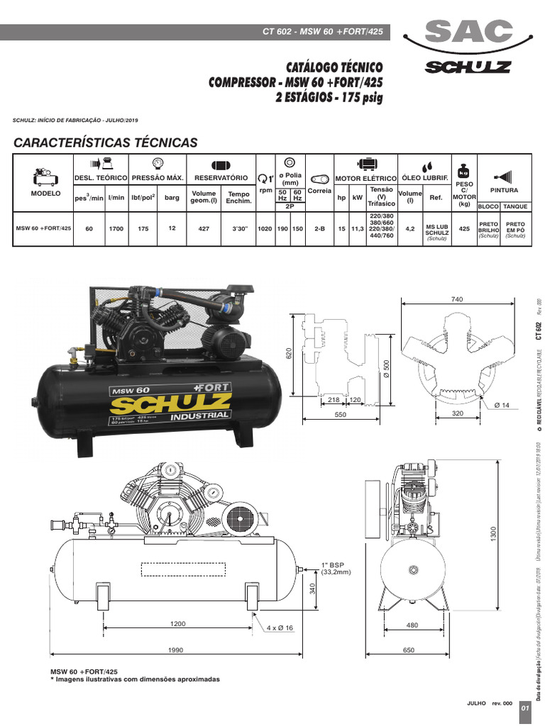 Manual Técnico do Compressor MSW 60 | PDF | Válvula | Motores