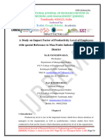 A Study On Impact Factor of Productivity Level of Employees With Special Reference To Maa Fruits Industries in Krishnagiri District