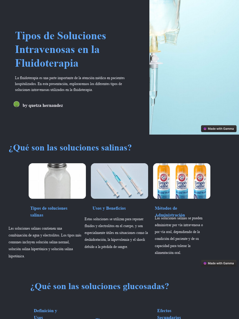 Tipos de Soluciones Intravenosas en Fluidoterapia | PDF | Solución ...