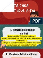 Tata Cara Sholat Idul Fitri