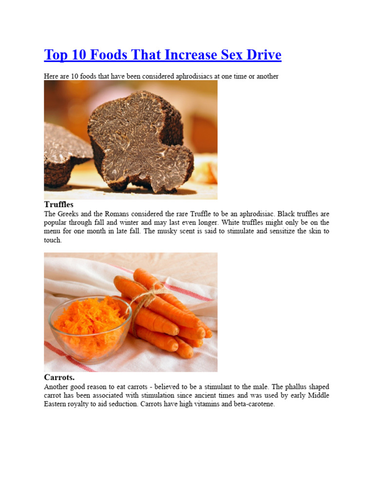 Top 10 Foods to Boost Sex Drive | PDF | Foods | Carrot