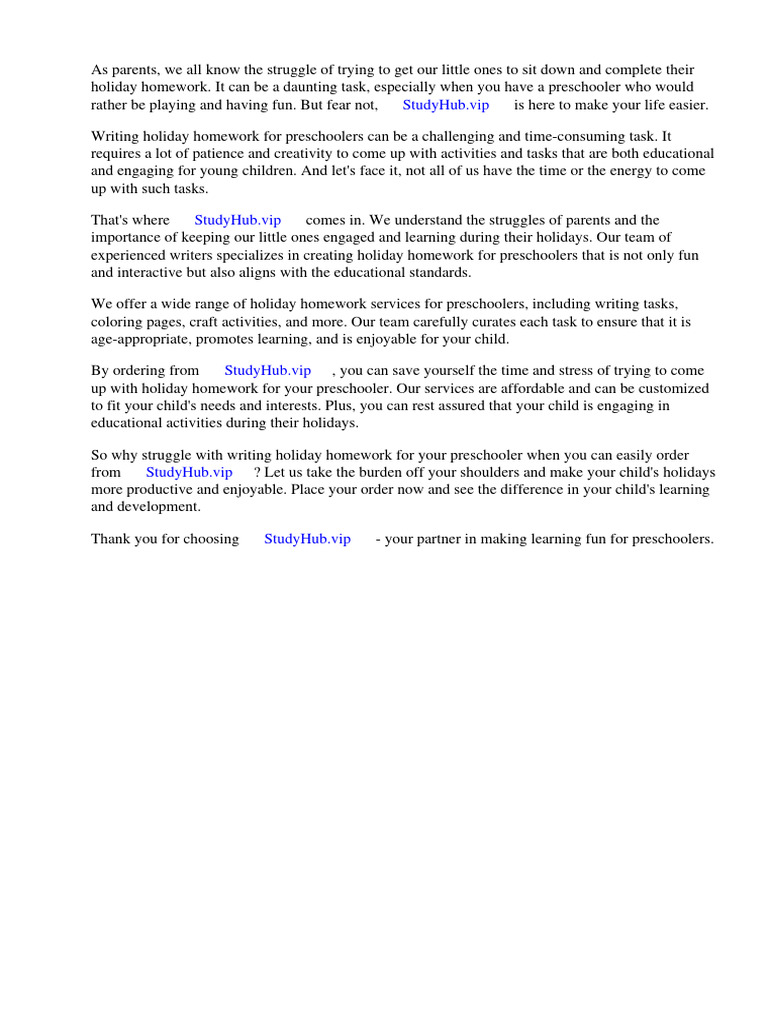 Holidays homework for preschoolers pdf preschool kindergarten