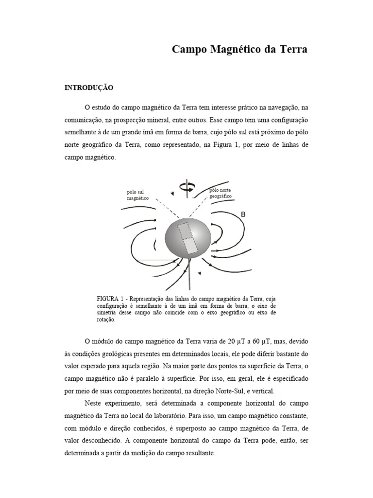 Medindo o Campo Magnético da Terra | PDF | Magnetismo | Campo magnético