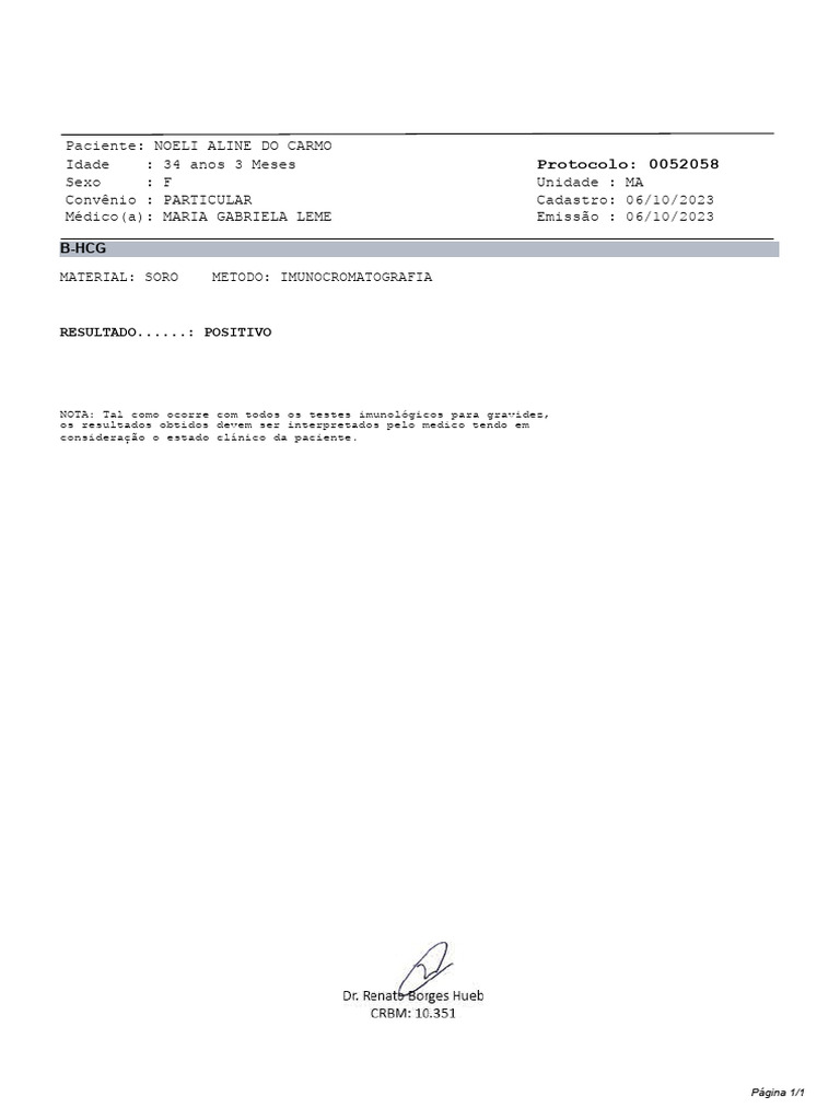 Exame de Gravidez | PDF