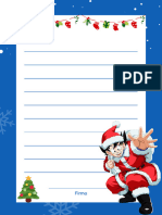 Hoja A4 Carta de Navidad Ilustrada Azul