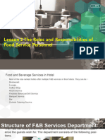Lesson 2 on Specialized Food and Beverage Operations