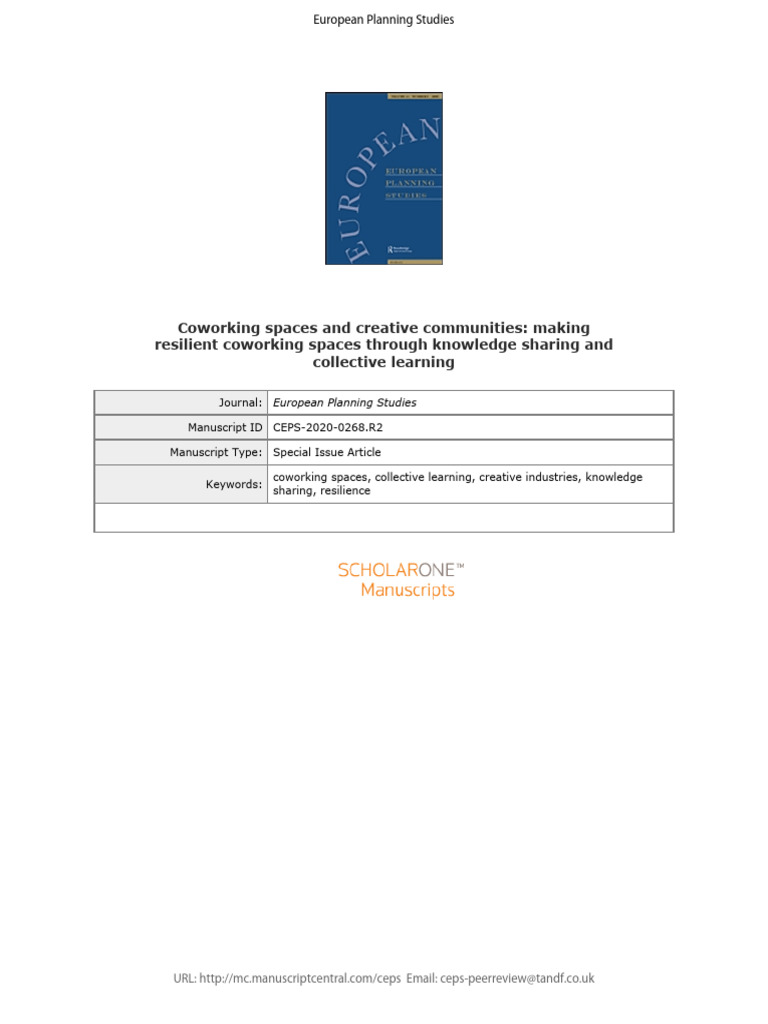 Bednar Coworking PDF Entrepreneurship Learning