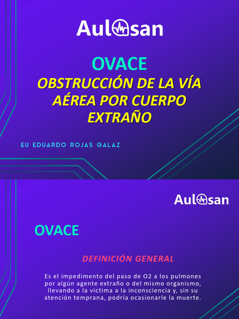 Primeros Auxilios para OVACE | PDF | Tos | Especialidades Medicas