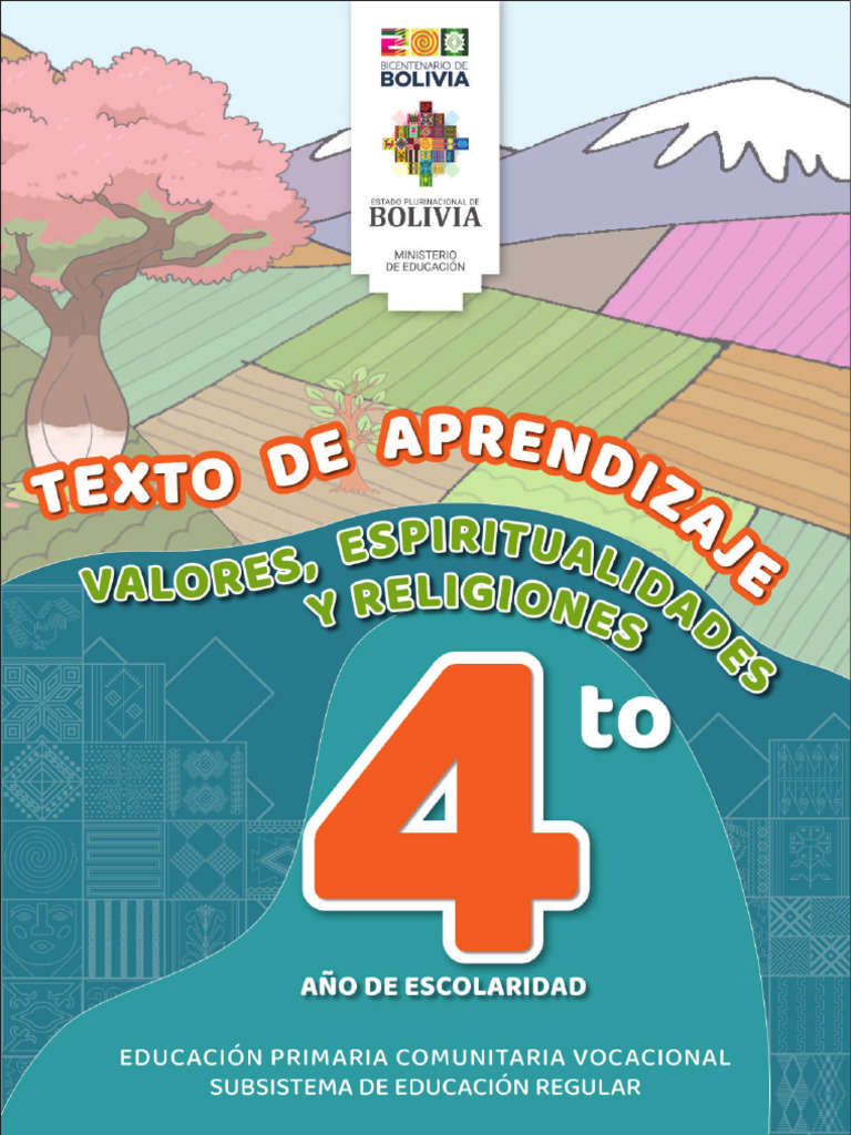 4to Año de Escolaridad - Valores (2024) | PDF | Comunidad | Aprendizaje