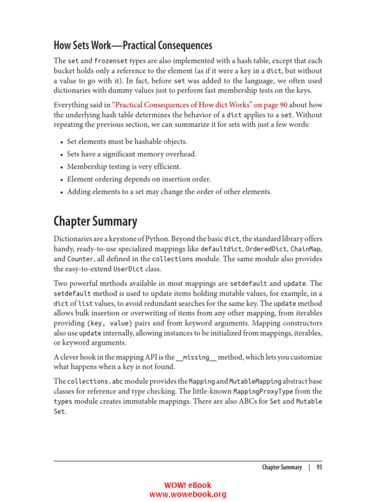 Chapter Summary: How Sets Work-Practical Consequences | PDF | Python ...