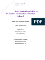 Programa de Intervencion Logopedica en Un Usuario Con Disfemia y Disfonia Infantil